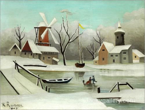 Der Winter (L Hiver). by Henri Rousseau paintings reproduction